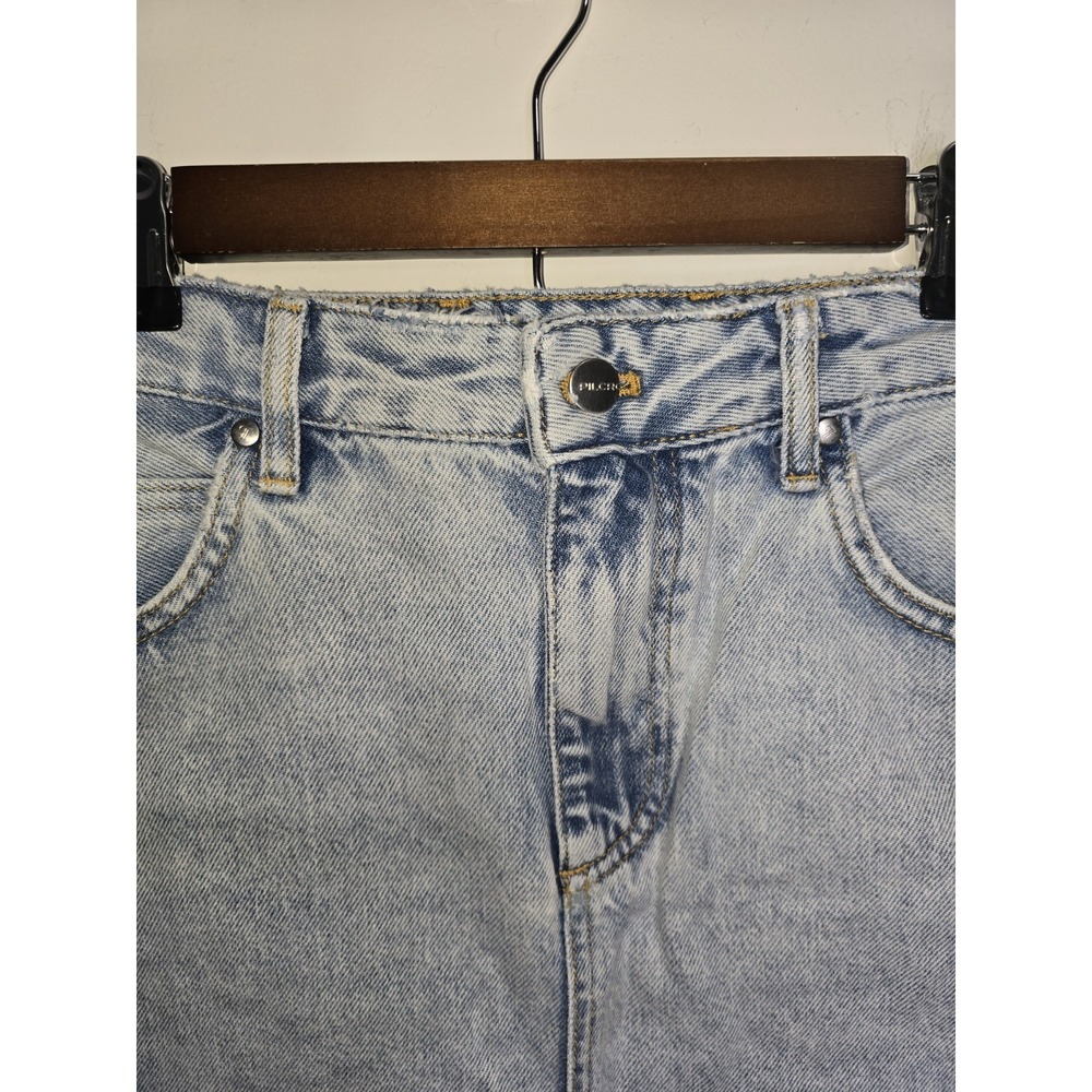 Pilcro Anthropologie Women's Denim Maxi Skirt High Rise Front Slit Size 4 New - Picture 7 of 10